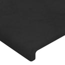 sengegavl med LED-lys 203x16x78/88 cm fløjl sort
