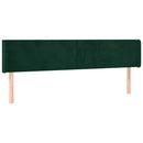 sengegavl med LED-lys 203x16x78/88 cm fløjl mørkegrøn
