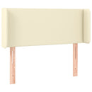 sengegavl med LED-lys 83x16x78/88 cm kunstlæder cremefarvet
