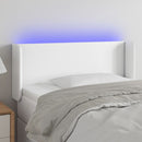 sengegavl med LED-lys 103x16x78/88 cm kunstlæder hvid