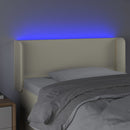 sengegavl med LED-lys 103x16x78/88 cm kunstlæder cremefarvet