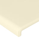 sengegavl med LED-lys 103x16x78/88 cm kunstlæder cremefarvet
