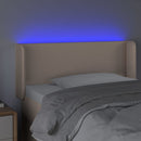 sengegavl med LED-lys 103x16x78/88cm kunstlæder cappuccino