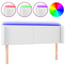 sengegavl med LED-lys 147x16x78/88 cm kunstlæder hvid