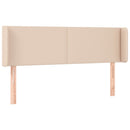 sengegavl med LED-lys 147x16x78/88cm kunstlæder cappuccino