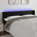 sengegavl med LED-lys 163x16x78/88 cm kunstlæder sort