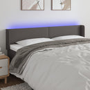 sengegavl med LED-lys 163x16x78/88 cm kunstlæder grå