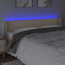 sengegavl med LED-lys 183x16x78/88cm kunstlæder cappuccino