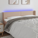 sengegavl med LED-lys 183x16x78/88cm kunstlæder cappuccino