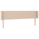 sengegavl med LED-lys 203x16x78/88cm kunstlæder cappuccino