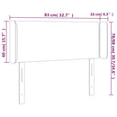 sengegavl med LED-lys 83x16x78/88 cm stof sort
