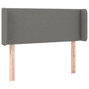 sengegavl med LED-lys 93x16x78/88 cm stof mørkegrå