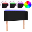 sengegavl med LED-lys 93x16x78/88 cm stof sort
