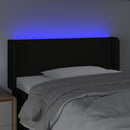 sengegavl med LED-lys 93x16x78/88 cm stof sort