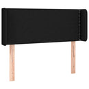 sengegavl med LED-lys 103x16x78/88 cm stof sort