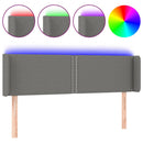 sengegavl med LED-lys 147x16x78/88 cm stof mørkegrå