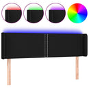 sengegavl med LED-lys 147x16x78/88 cm stof sort