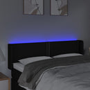 sengegavl med LED-lys 147x16x78/88 cm stof sort