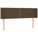 sengegavl med LED-lys 147x16x78/88 cm stof mørkebrun