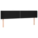sengegavl med LED-lys 163x16x78/88 cm stof sort