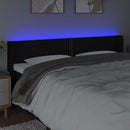 sengegavl med LED-lys 163x16x78/88 cm stof sort