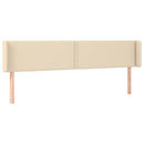 sengegavl med LED-lys 183x16x78/88 cm stof cremefarvet
