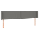 sengegavl med LED-lys 203x16x78/88 cm stof mørkegrå