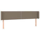 sengegavl med LED-lys 203x16x78/88 cm stof gråbrun