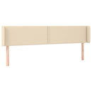 sengegavl med LED-lys 203x16x78/88 cm stof cremefarvet