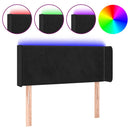 sengegavl med LED-lys 93x16x78/88 cm fløjl sort
