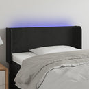 sengegavl med LED-lys 93x16x78/88 cm fløjl sort