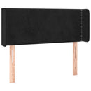 sengegavl med LED-lys 103x16x78/88 cm fløjl sort