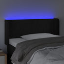 sengegavl med LED-lys 103x16x78/88 cm fløjl sort