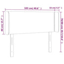 sengegavl med LED-lys 103x16x78/88 cm fløjl mørkegrøn