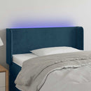 sengegavl med LED-lys 103x16x78/88 cm fløjl mørkeblå
