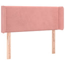 sengegavl med LED-lys 103x16x78/88 cm fløjl lyserød