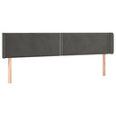 sengegavl med LED-lys 163x16x78/88 cm fløjl mørkegrå