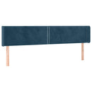 sengegavl med LED-lys 163x16x78/88 cm fløjl mørkeblå