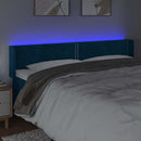sengegavl med LED-lys 163x16x78/88 cm fløjl mørkeblå