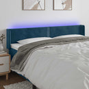 sengegavl med LED-lys 163x16x78/88 cm fløjl mørkeblå