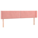 sengegavl med LED-lys 163x16x78/88 cm fløjl lyserød