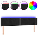 sengegavl med LED-lys 183x16x78/88 cm fløjl sort