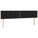 sengegavl med LED-lys 183x16x78/88 cm fløjl sort