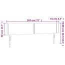 sengegavl med LED-lys 183x16x78/88 cm fløjl mørkeblå