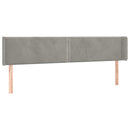 sengegavl med LED-lys 203x16x78/88 cm fløjl lysegrå