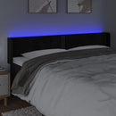sengegavl med LED-lys 203x16x78/88 cm fløjl sort