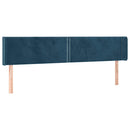 sengegavl med LED-lys 203x16x78/88 cm fløjl mørkeblå