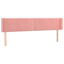 sengegavl med LED-lys 203x16x78/88 cm fløjl lyserød