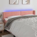 sengegavl med LED-lys 203x16x78/88 cm fløjl lyserød