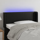 sengegavl med LED-lys 83x16x78/88 cm kunstlæder sort